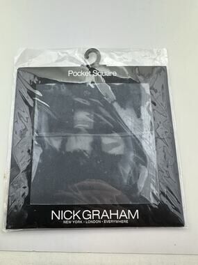 NICK GRAHAM POCKET SQUARE BNIP GREY SIZE O/S STYLE # NGSP505